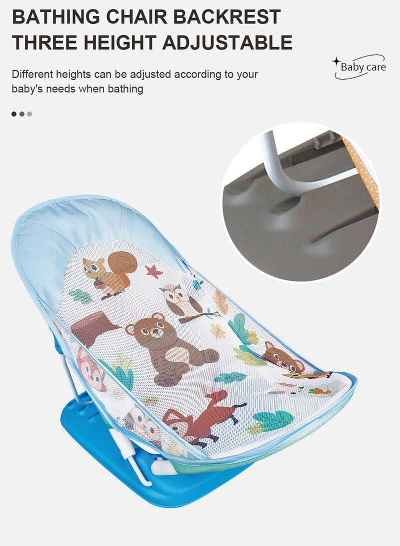 ما بيبي مقعد استحمام قابل للطي للأطفال بثلاثة أوضاع قابلة للتعديل، وحامل استحمام شبكي ناعم مزود بأقدام مانعة للانزلاق، مناسب للأطفال حديثي الولادة وحتى الأطفال الصغار. - Image 3